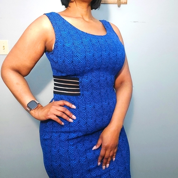 FASHION 2 FIGURE blue and black mini dress Size 1x NWOT - Picture 1 of 11